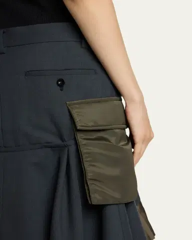Sacai Mixed-Media Handkerchief Midi Cargo Skirt | Thumbnail 5 Sacai Mixed-Media Handkerchief Midi Cargo Skirt | Thumbnail 5
