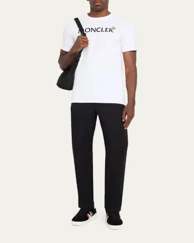Moncler Men's Logo Script Crewneck T-Shirt | Thumbnail 2 Moncler Men's Logo Script Crewneck T-Shirt | Thumbnail 2