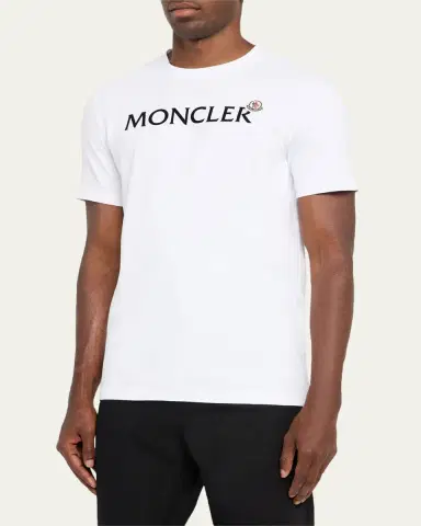 Moncler Men's Logo Script Crewneck T-Shirt | Thumbnail 4 Moncler Men's Logo Script Crewneck T-Shirt | Thumbnail 4