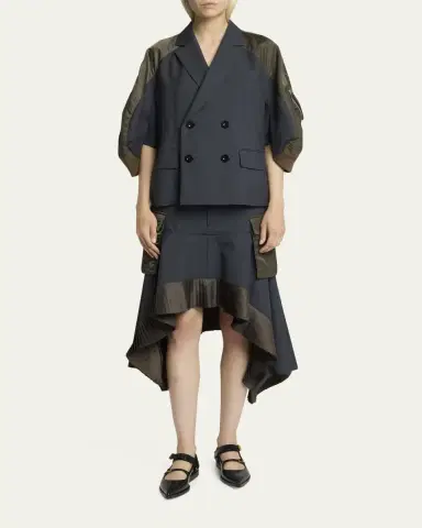 sacai Mixed-Media Suiting Bomber Jacket | Thumbnail 2 sacai Mixed-Media Suiting Bomber Jacket | Thumbnail 2