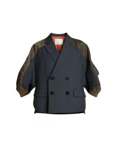 sacai Mixed-Media Suiting Bomber Jacket | Thumbnail 1 sacai Mixed-Media Suiting Bomber Jacket | Thumbnail 1