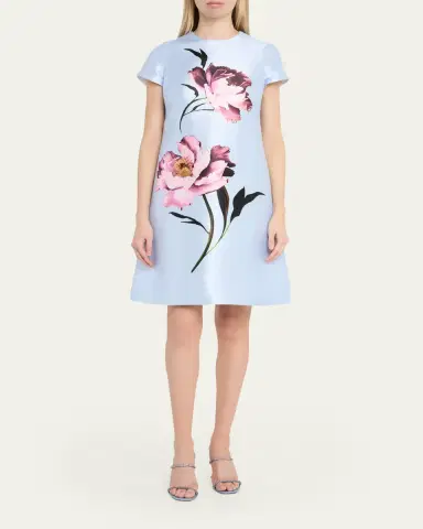 Rickie Freeman for Teri Jon Floral-Print Faille Dress | Thumbnail 2 Rickie Freeman for Teri Jon Floral-Print Faille Dress | Thumbnail 2