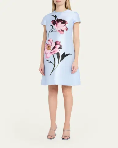 Rickie Freeman for Teri Jon Floral-Print Faille Dress | Thumbnail 4 Rickie Freeman for Teri Jon Floral-Print Faille Dress | Thumbnail 4