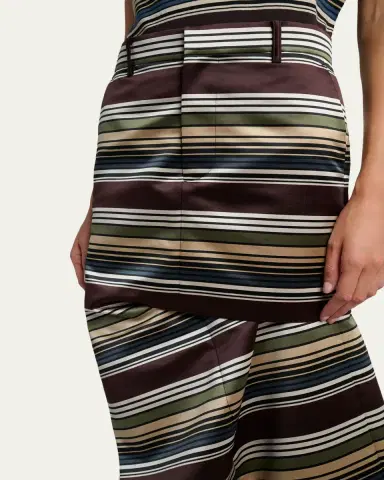 Sacai Asymmetric Striped Satin Maxi Skirt | Thumbnail 5 Sacai Asymmetric Striped Satin Maxi Skirt | Thumbnail 5