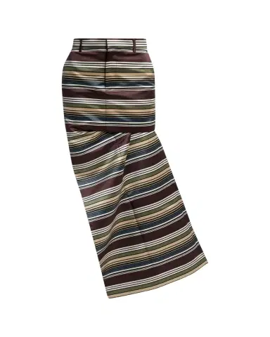 Sacai Asymmetric Striped Satin Maxi Skirt | Thumbnail 1 Sacai Asymmetric Striped Satin Maxi Skirt | Thumbnail 1