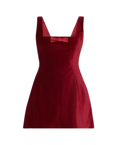 Markarian Jeanine Bow Square-Neck Velvet Mini Dress | Thumbnail 1 Markarian Jeanine Bow Square-Neck Velvet Mini Dress | Thumbnail 1
