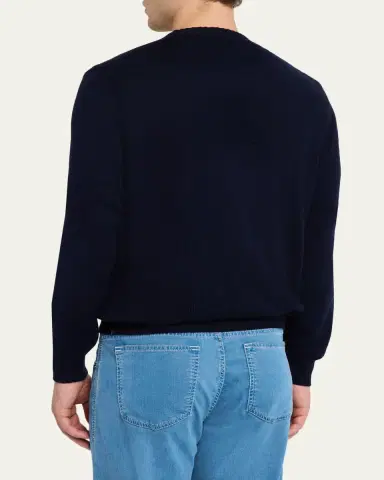 Fioroni Men's Ribbed-Knit Cotton Crewneck Sweater | Thumbnail 3 Fioroni Men's Ribbed-Knit Cotton Crewneck Sweater | Thumbnail 3