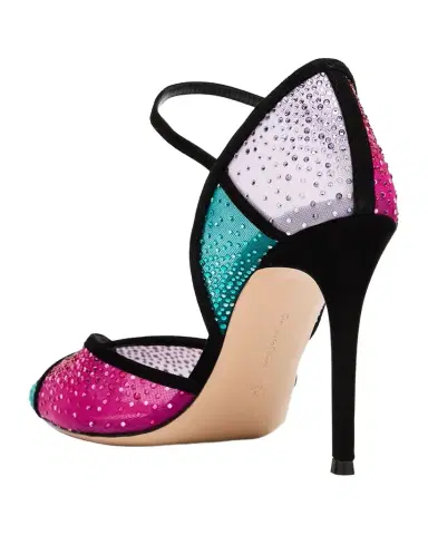 Gianvito Rossi 95mm Suede-Trimmed Crystal-Embellished Mesh Pumps | Thumbnail 1 Gianvito Rossi 95mm Suede-Trimmed Crystal-Embellished Mesh Pumps | Thumbnail 1