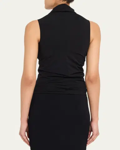 Rick Owens Sleeveless Ruched Jersey Cutout Tank Top | Thumbnail 3 Rick Owens Sleeveless Ruched Jersey Cutout Tank Top | Thumbnail 3