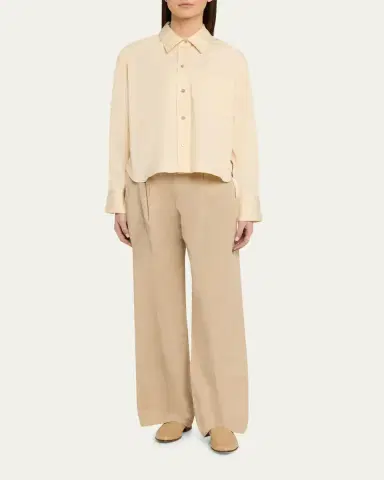 Vince Cropped Long-Sleeve Shirt | Thumbnail 6 Vince Cropped Long-Sleeve Shirt | Thumbnail 6