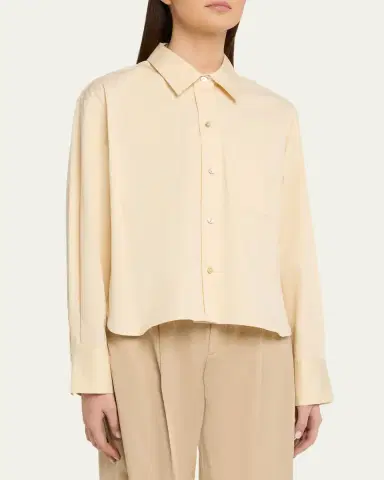 Vince Cropped Long-Sleeve Shirt | Thumbnail 8 Vince Cropped Long-Sleeve Shirt | Thumbnail 8