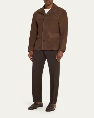 OFFICINE GÉNÉRALE Suede Button-Front Jacket | Thumbnail 2 OFFICINE GÉNÉRALE Suede Button-Front Jacket | Thumbnail 2