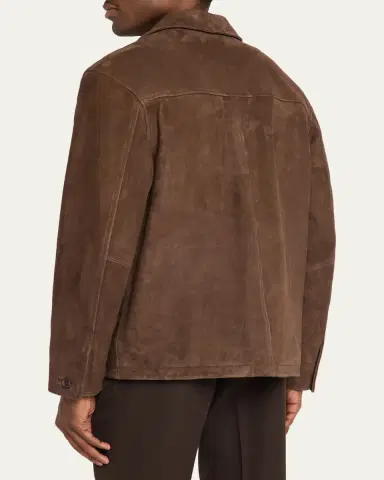 OFFICINE GÉNÉRALE Suede Button-Front Jacket | Thumbnail 3 OFFICINE GÉNÉRALE Suede Button-Front Jacket | Thumbnail 3