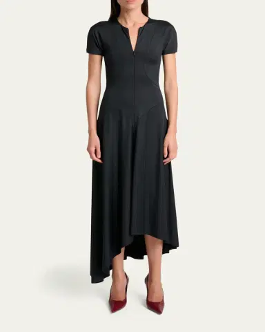 Victoria Beckham Zipped-Front Asymmetric Midi Dress | Thumbnail 2 Victoria Beckham Zipped-Front Asymmetric Midi Dress | Thumbnail 2