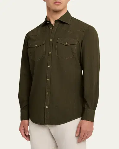 Massimo Alba Men's Arizo Cotton Western Shirt | Thumbnail 4 Massimo Alba Men's Arizo Cotton Western Shirt | Thumbnail 4