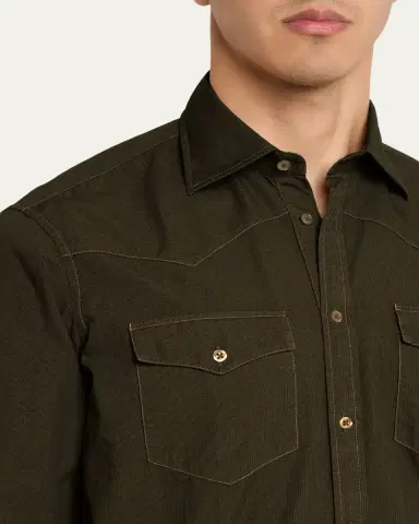 Massimo Alba Men's Arizo Cotton Western Shirt | Thumbnail 5 Massimo Alba Men's Arizo Cotton Western Shirt | Thumbnail 5