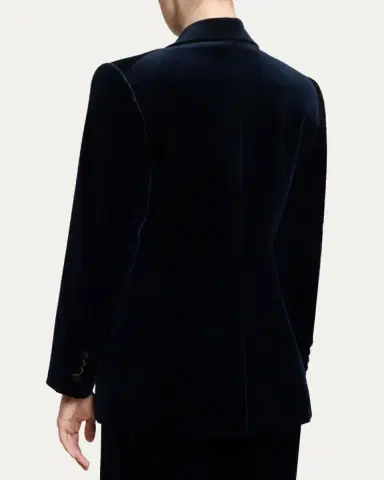 Victoria Beckham Single-Breasted Velvet Tuxedo Jacket | Thumbnail 3 Victoria Beckham Single-Breasted Velvet Tuxedo Jacket | Thumbnail 3