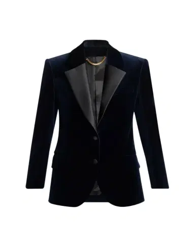 Victoria Beckham Single-Breasted Velvet Tuxedo Jacket | Thumbnail 1 Victoria Beckham Single-Breasted Velvet Tuxedo Jacket | Thumbnail 1