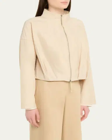 Lafayette 148 New York Pleated Technical Twill Crop Jacket | Thumbnail 4 Lafayette 148 New York Pleated Technical Twill Crop Jacket | Thumbnail 4