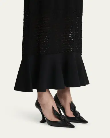 Lanvin 100mm Leather Bow Pumps | Thumbnail 2 Lanvin 100mm Leather Bow Pumps | Thumbnail 2