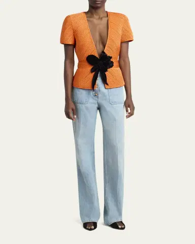 Valentino Garavani Button-Front Straight-Leg Jeans | Thumbnail 2 Valentino Garavani Button-Front Straight-Leg Jeans | Thumbnail 2