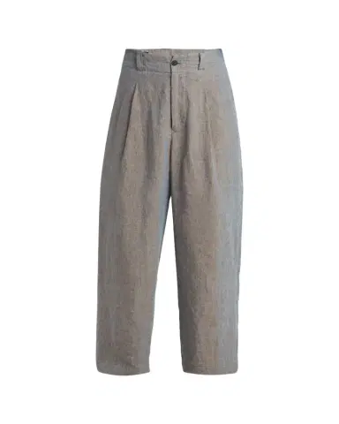 Giorgio Armani Men's Linen Pleated Wide-Leg Trousers | Thumbnail 1 Giorgio Armani Men's Linen Pleated Wide-Leg Trousers | Thumbnail 1