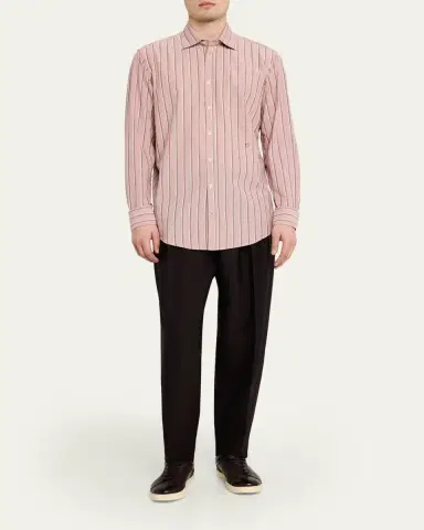 Massimo Alba Men's Genova Multi-Stripe Cotton Sport Shirt | Thumbnail 2 Massimo Alba Men's Genova Multi-Stripe Cotton Sport Shirt | Thumbnail 2