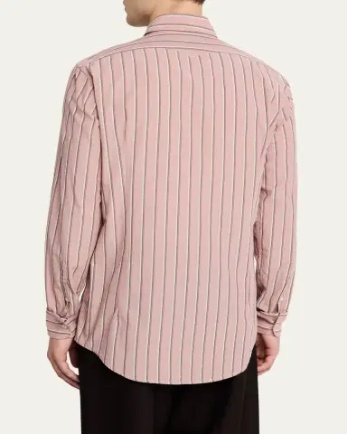 Massimo Alba Men's Genova Multi-Stripe Cotton Sport Shirt | Thumbnail 3 Massimo Alba Men's Genova Multi-Stripe Cotton Sport Shirt | Thumbnail 3
