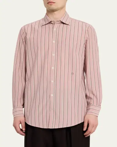 Massimo Alba Men's Genova Multi-Stripe Cotton Sport Shirt | Thumbnail 4 Massimo Alba Men's Genova Multi-Stripe Cotton Sport Shirt | Thumbnail 4