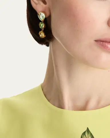 Oscar de la Renta Pear Rhinestone Drop Earrings | Thumbnail 2 Oscar de la Renta Pear Rhinestone Drop Earrings | Thumbnail 2