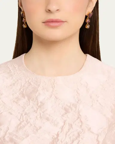 Oscar de la Renta Pear Rhinestone Drop Earrings | Thumbnail 3 Oscar de la Renta Pear Rhinestone Drop Earrings | Thumbnail 3