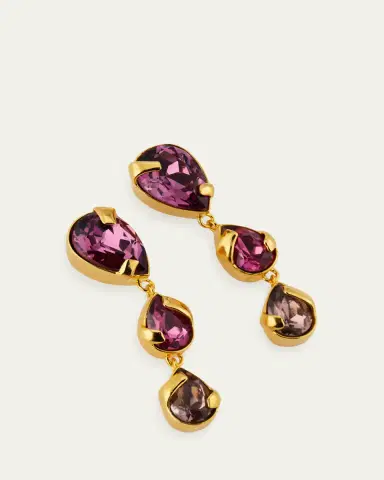 Oscar de la Renta Pear Rhinestone Drop Earrings | Thumbnail 4 Oscar de la Renta Pear Rhinestone Drop Earrings | Thumbnail 4