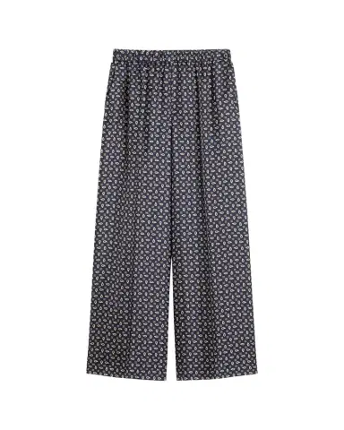 Max Mara Printed Wide-Leg Silk Trousers | Thumbnail 1 Max Mara Printed Wide-Leg Silk Trousers | Thumbnail 1