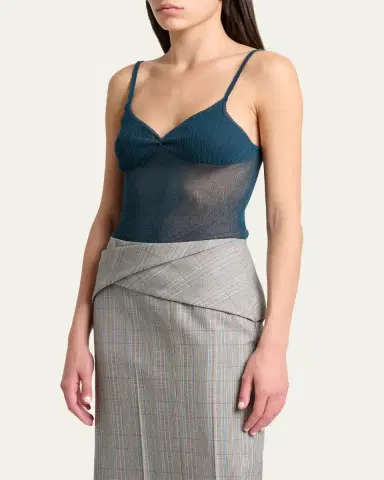 Victoria Beckham Sheer Rib Camisole Top | Thumbnail 4 Victoria Beckham Sheer Rib Camisole Top | Thumbnail 4