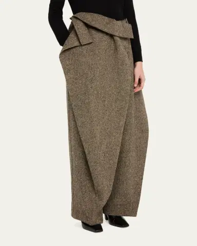 JW Anderson Structured Fold Over Wide-Leg Trousers | Thumbnail 4 JW Anderson Structured Fold Over Wide-Leg Trousers | Thumbnail 4