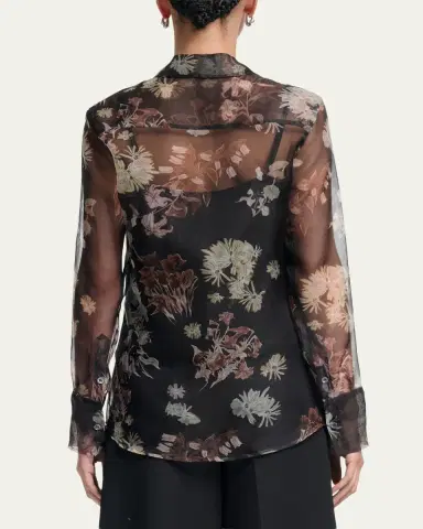 Altuzarra Chika Floral Silk Button-Front Shirt | Thumbnail 3 Altuzarra Chika Floral Silk Button-Front Shirt | Thumbnail 3