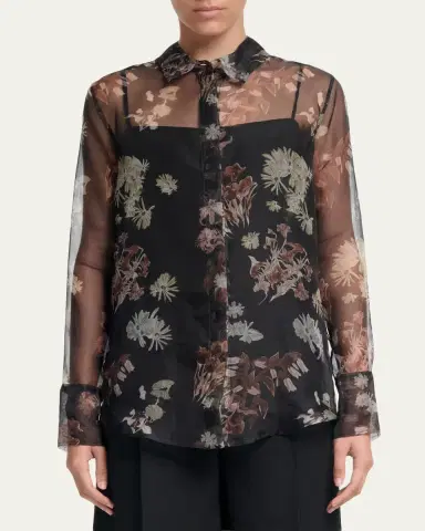 Altuzarra Chika Floral Silk Button-Front Shirt | Thumbnail 4 Altuzarra Chika Floral Silk Button-Front Shirt | Thumbnail 4
