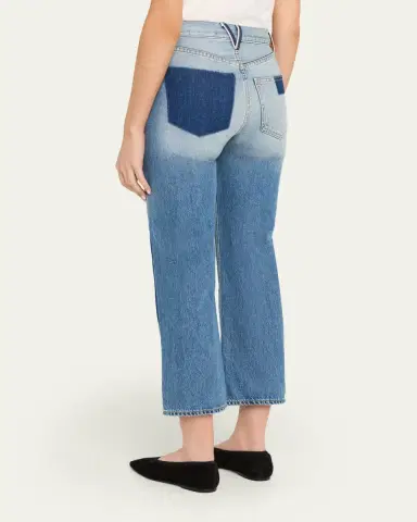 Veronica Beard Dylan Patchwork High-Rise Ankle Jeans | Thumbnail 3 Veronica Beard Dylan Patchwork High-Rise Ankle Jeans | Thumbnail 3
