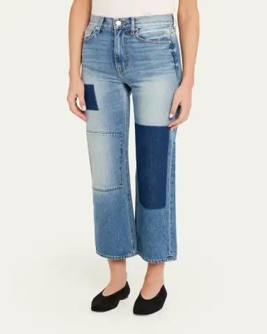 Veronica Beard Dylan Patchwork High-Rise Ankle Jeans | Thumbnail 4 Veronica Beard Dylan Patchwork High-Rise Ankle Jeans | Thumbnail 4