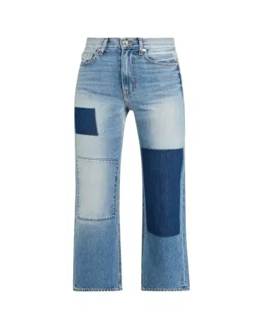 Veronica Beard Dylan Patchwork High-Rise Ankle Jeans | Thumbnail 1 Veronica Beard Dylan Patchwork High-Rise Ankle Jeans | Thumbnail 1