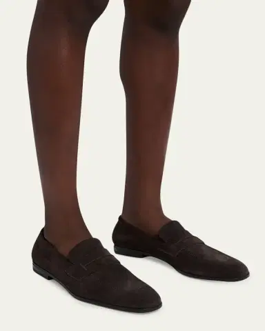 Tom Ford Men's Sean Suede Penny Loafers | Thumbnail 2 Tom Ford Men's Sean Suede Penny Loafers | Thumbnail 2