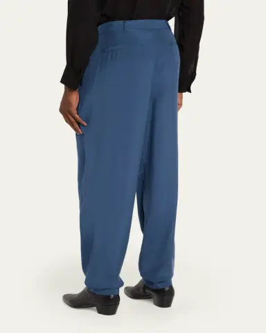 Saint Laurent Men's Silk Habotai Pleated Trousers | Thumbnail 3 Saint Laurent Men's Silk Habotai Pleated Trousers | Thumbnail 3