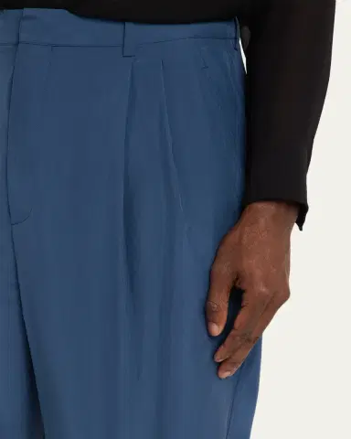 Saint Laurent Men's Silk Habotai Pleated Trousers | Thumbnail 5 Saint Laurent Men's Silk Habotai Pleated Trousers | Thumbnail 5
