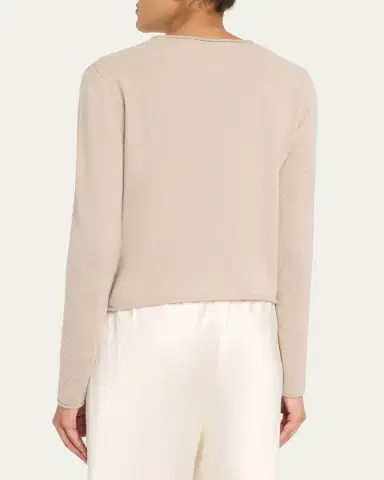 Lisa Yang Ida Roll-Edge Cashmere Crewneck Sweater | Thumbnail 3 Lisa Yang Ida Roll-Edge Cashmere Crewneck Sweater | Thumbnail 3