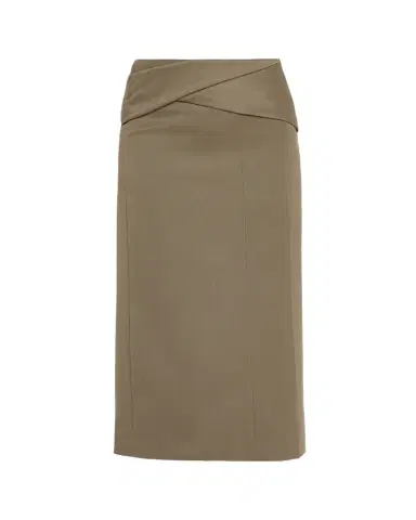 Victoria Beckham Wrap Waist Wool Twill Midi Skirt | Thumbnail 1 Victoria Beckham Wrap Waist Wool Twill Midi Skirt | Thumbnail 1
