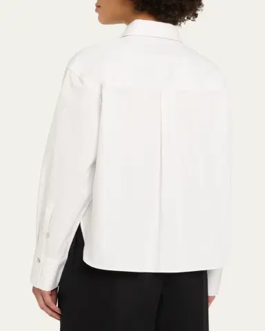 Vince Cropped Long-Sleeve Shirt | Thumbnail 3 Vince Cropped Long-Sleeve Shirt | Thumbnail 3