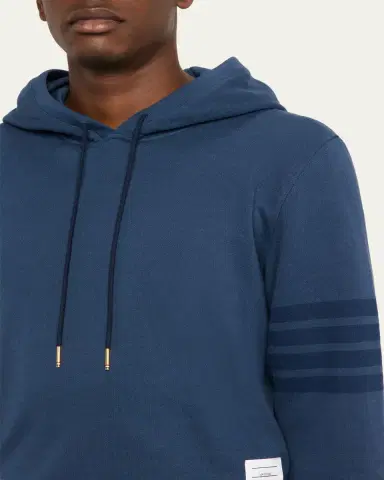 Thom Browne Men's 4-Bar Cotton Hoodie | Thumbnail 5 Thom Browne Men's 4-Bar Cotton Hoodie | Thumbnail 5