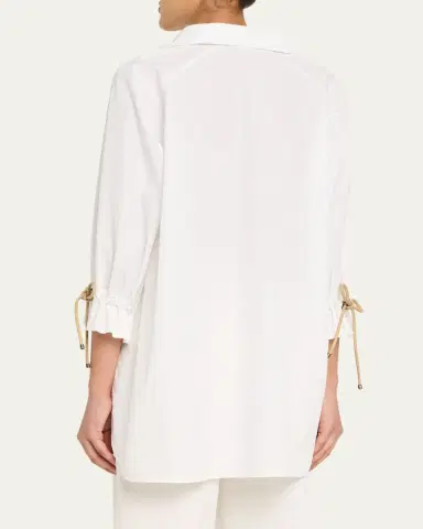 Max Mara Raglan-Sleeve Cotton Poplin Blouse | Thumbnail 3 Max Mara Raglan-Sleeve Cotton Poplin Blouse | Thumbnail 3