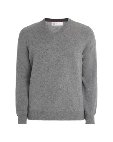 Brunello Cucinelli Men's Cashmere Classic Fit V-Neck Sweater | Thumbnail 1 Brunello Cucinelli Men's Cashmere Classic Fit V-Neck Sweater | Thumbnail 1