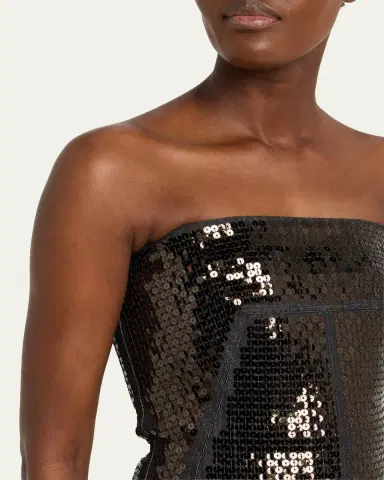 Rick Owens Strapless Sequined Denim Bustier Column Gown | Thumbnail 5 Rick Owens Strapless Sequined Denim Bustier Column Gown | Thumbnail 5